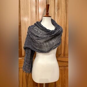 NWT Marquet - Gray Free-Weave Scarf/Wrap Hand-Dyed/Woven in Thailand, Fair Trade